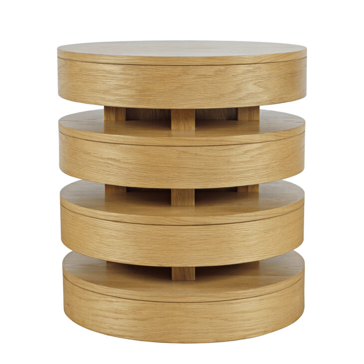 okrągły stolik drewniany