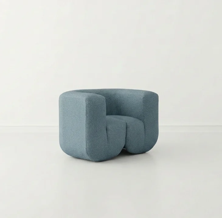 fotel łuk niebieski