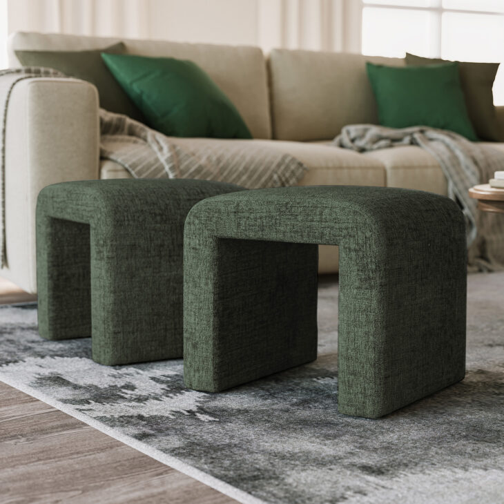 Ławka tapicerowana oliwkowa