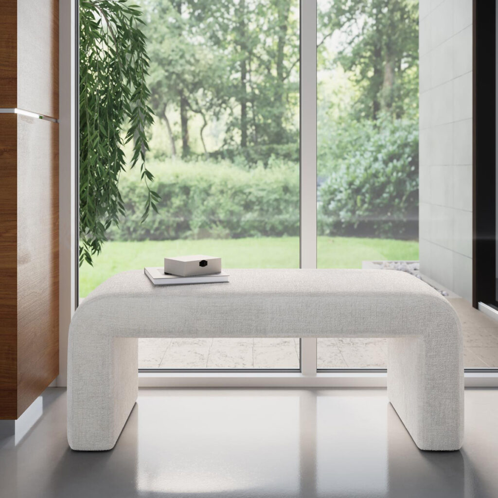 siedzisko tapicerowana beżowa