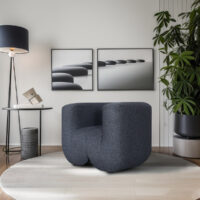 nowoczesny fotel grafitowy