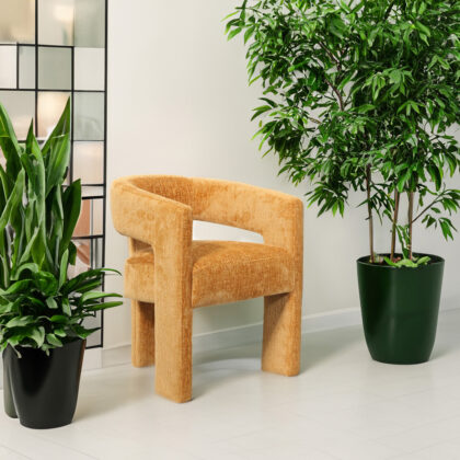 pomarańczowe krzesło tapicerowane