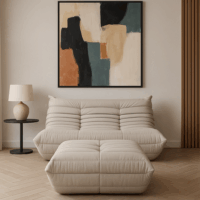 Sofa dwuosobowa z podnóżkiem